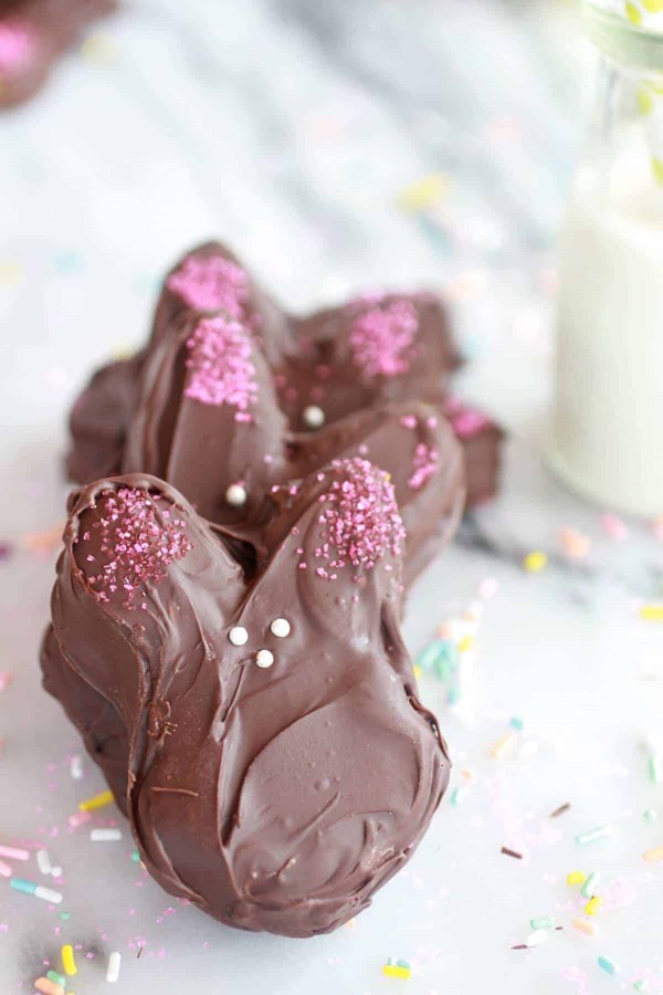 Homemade chocolate covered peanut butter Ritz sandwiches