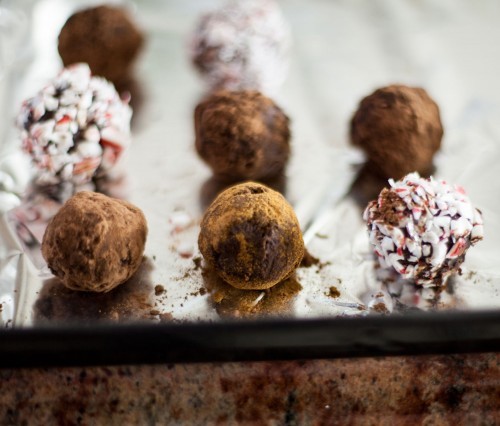 Homemade chocolate truffles