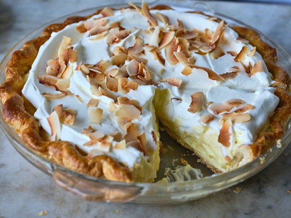 Homemade coconut cream pie