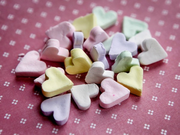 Homemade conversation hearts