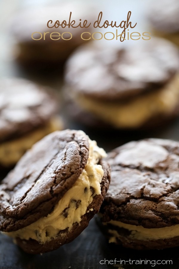 Homemade cookie dough Oreo cookies
