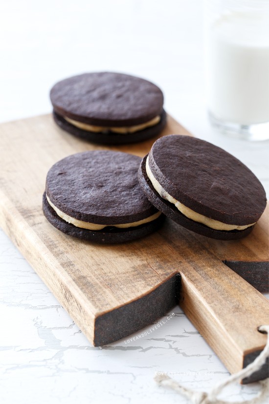 Homemade cookie dough Oreos