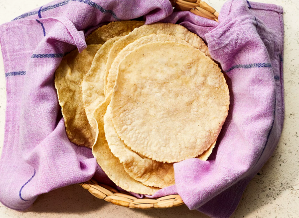 Homemade corn tortillas