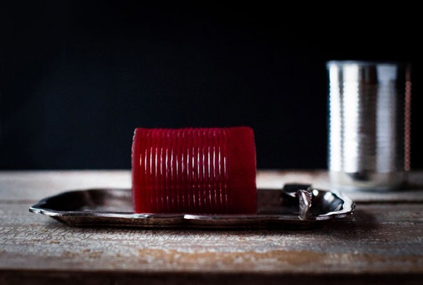 Homemade cranberry sauce, in a can