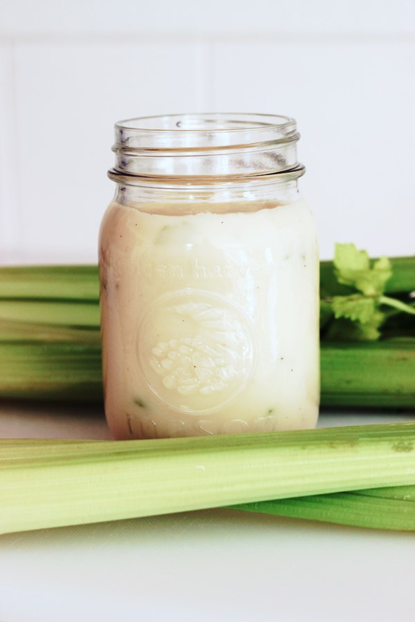 Homemade cream of celery soup for cooking