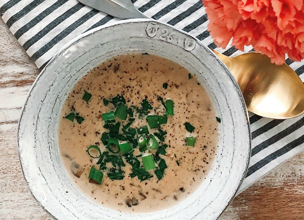 Homemade cream of mushroom soup