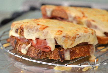 Homemade croque monsieurs