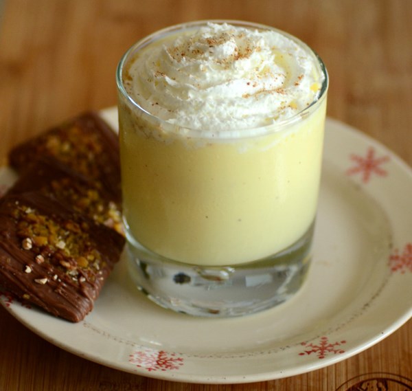 Homemade eggnog milkshake