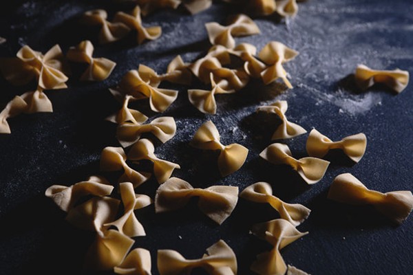 Homemade farfalle
