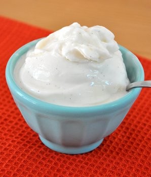 Homemade frozen Greek yogurt