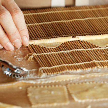 Homemade garganelli