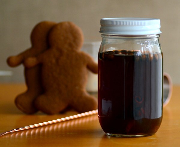 Homemade gingerbread rum