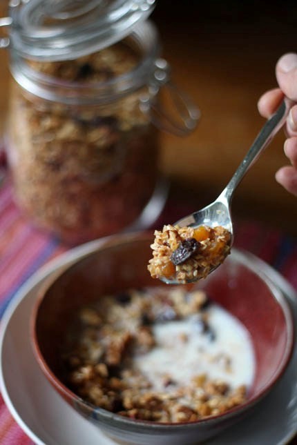 Homemade granola for granola bread
