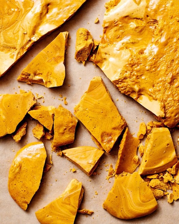 Homemade honeycomb candy