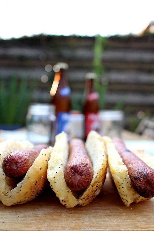 Homemade hot dog buns