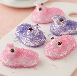 Homemade marshmallow chicks
