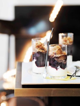 Homemade mascarpone, espresso granita and cherries