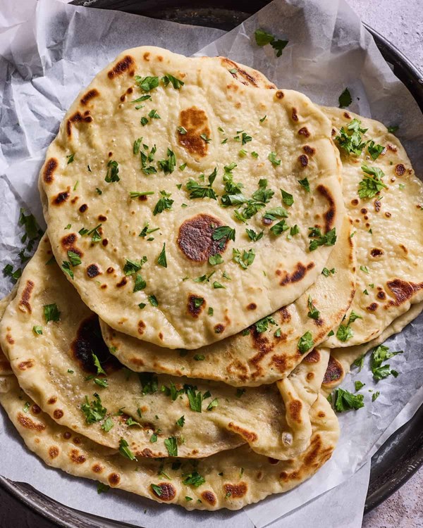 Homemade naan