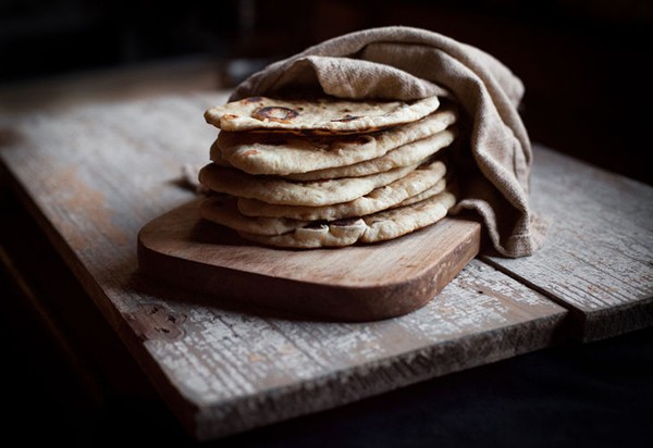 Homemade naan