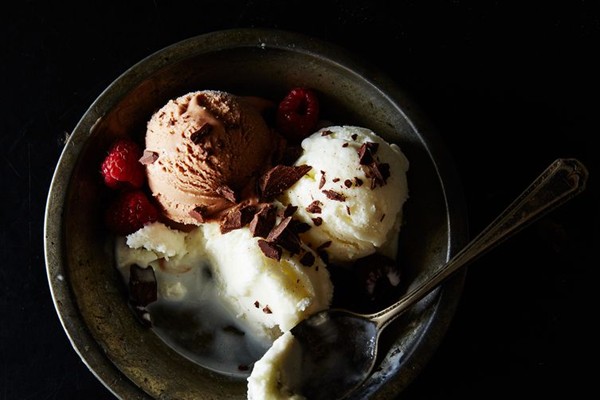 Homemade Nutella frozen yogurt