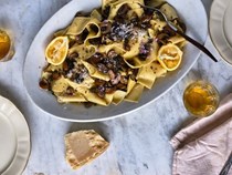 Homemade pappardelle [crispy mushrooms]
