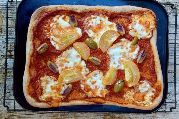 Homemade pizza from scratch