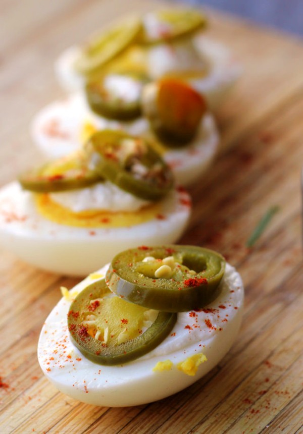 Homemade quick-pickled jalapenos