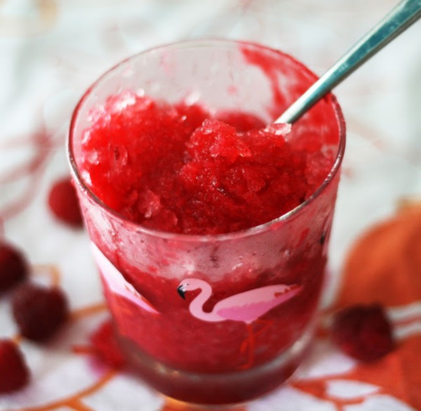 Homemade raspberry lime Baltimore snowballs