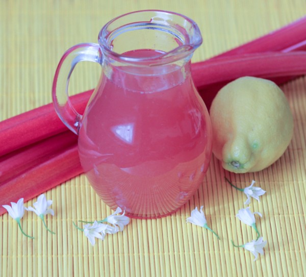 Homemade rhubarb cordial