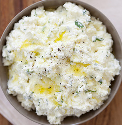 Homemade ricotta cheese
