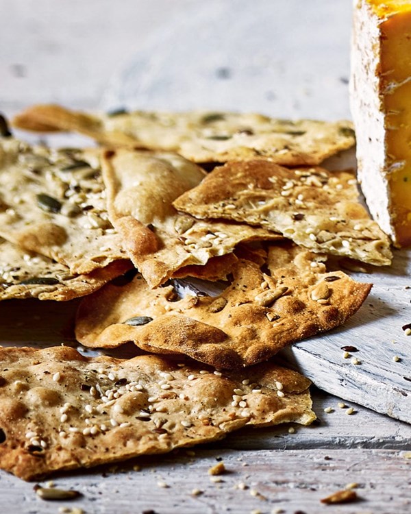 Homemade rye crackers 