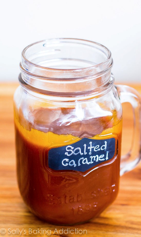 Homemade salted caramel sauce