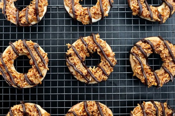 Homemade Samoa-inspired cookies