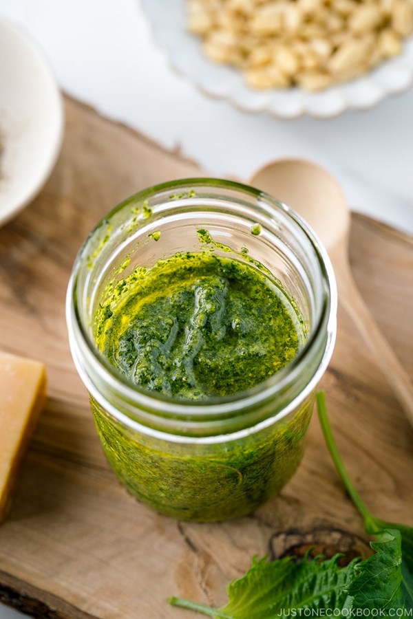 Homemade shiso pesto (大葉ジェノベーゼ)