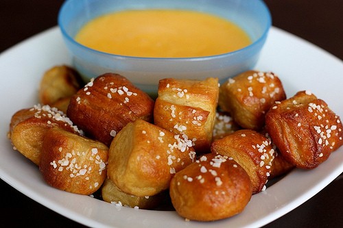 Homemade soft pretzel bites