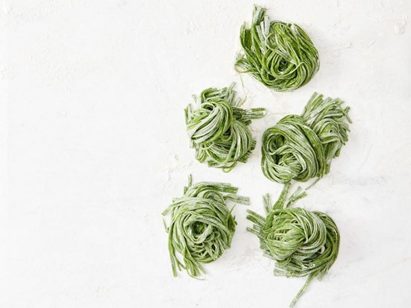 Homemade spinach pasta