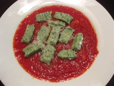 Homemade spinach ricotta gnocchi