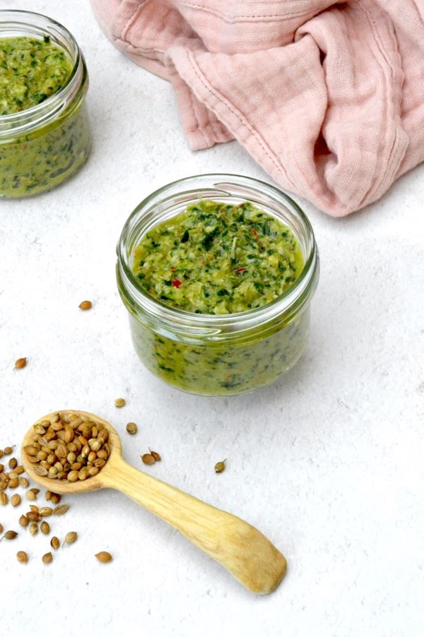 Homemade Thai green curry paste