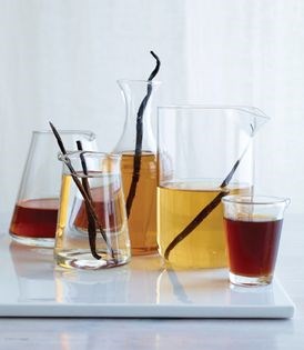 Homemade vanilla-infused liquors