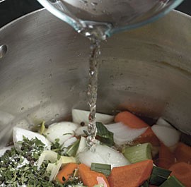 Homemade vegetable broth
