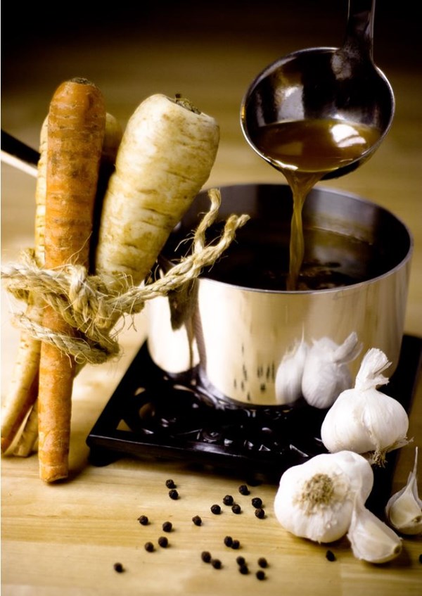 Homemade vegetable stock