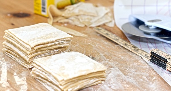 Homemade wonton wrappers