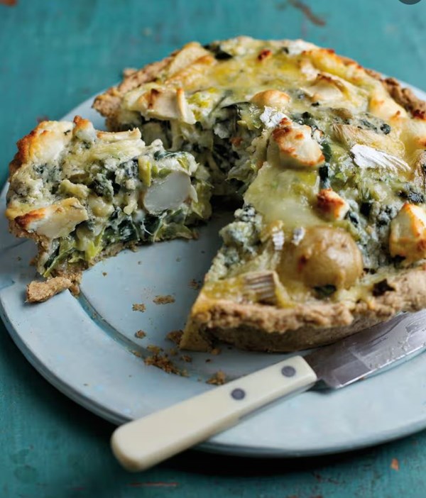Homity pie with cheese ends and seasonal root veg