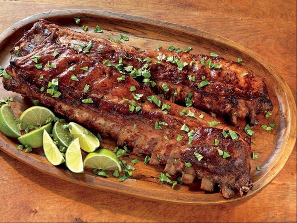 Honey- and lime-glazed baby back ribs