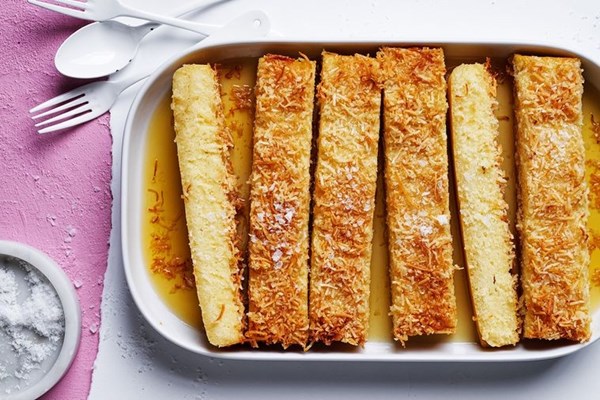 Honey & coconut basbousa
