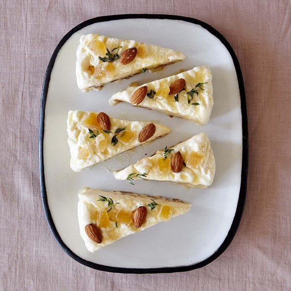 Honey, almond and ginger semifreddo