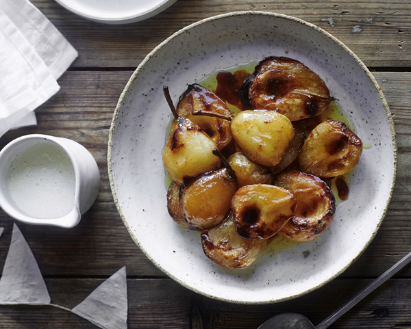 Honey and butter baked pears