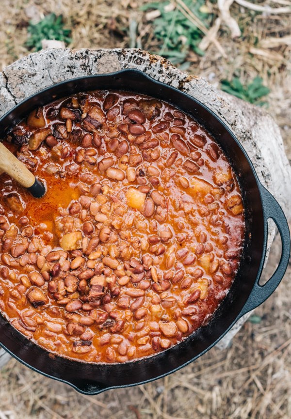 Honey and cider baked beans