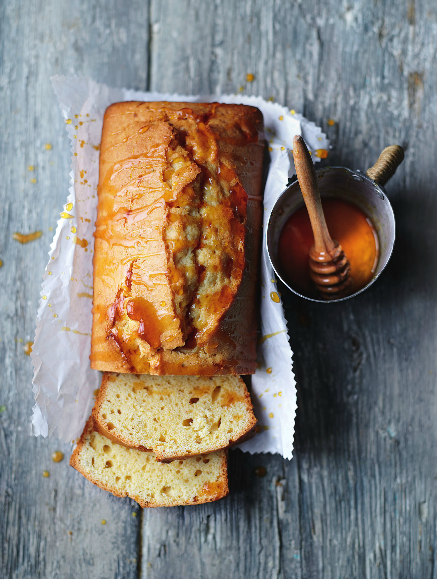 Honey and lemon drizzle cake