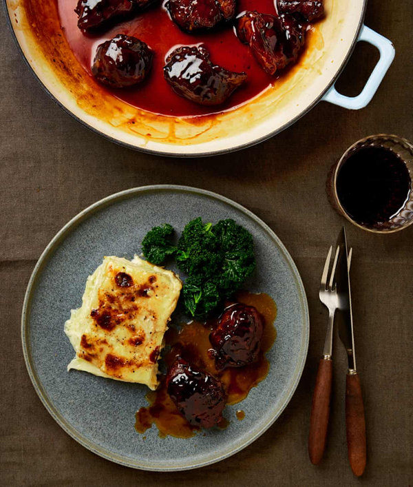 Honey-and-Marmite-glazed pig cheeks